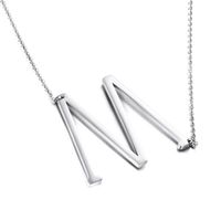 Titanium Steel 18K Gold Plated Simple Style Polishing Letter Necklace main image 6