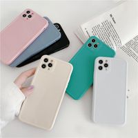 Solid Color Glossy Straight Edge Suitable For Iphone12 Phone Case Apple 11/x/xs/xr Silicone Se Photo Frame Soft Case main image 1