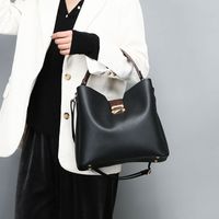 Women's Large Pu Leather Solid Color Vintage Style Square Buckle Bag Sets main image 4