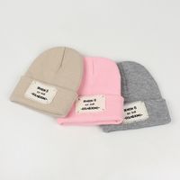 Korean Style Patch Letter Warm Knitted Hat Wholesale Nihaojewelry main image 3