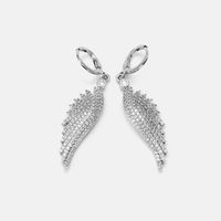 New Angel Wings Pendant Copper Inlaid Zircon Earrings Wholesale Nihaojewelry sku image 1