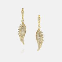 New Angel Wings Pendant Copper Inlaid Zircon Earrings Wholesale Nihaojewelry sku image 2