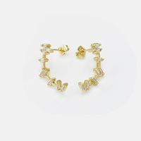 Creative New Gold-plated Color Zircon Stud Earrings Wholesale Nihaojewelry sku image 2