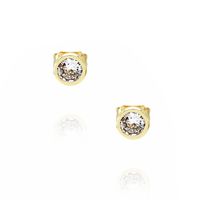 Fashion Round Single Diamond Copper Earrings Wholesale Nihaojewelry sku image 3