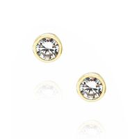 Fashion Round Single Diamond Copper Earrings Wholesale Nihaojewelry sku image 9