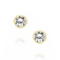 Fashion Round Single Diamond Copper Earrings Wholesale Nihaojewelry sku image 11