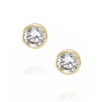 Fashion Round Single Diamond Copper Earrings Wholesale Nihaojewelry sku image 13