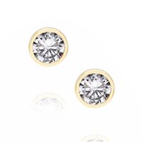 Fashion Round Single Diamond Copper Earrings Wholesale Nihaojewelry sku image 15
