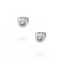 Fashion Round Single Diamond Copper Earrings Wholesale Nihaojewelry sku image 2