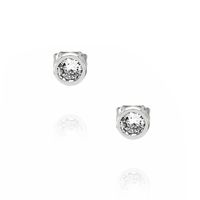 Fashion Round Single Diamond Copper Earrings Wholesale Nihaojewelry sku image 4