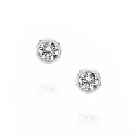 Fashion Round Single Diamond Copper Earrings Wholesale Nihaojewelry sku image 7