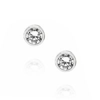 Fashion Round Single Diamond Copper Earrings Wholesale Nihaojewelry sku image 10