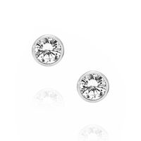 Fashion Round Single Diamond Copper Earrings Wholesale Nihaojewelry sku image 12
