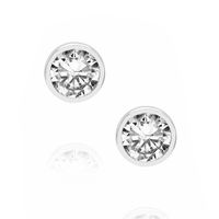 Fashion Round Single Diamond Copper Earrings Wholesale Nihaojewelry sku image 18