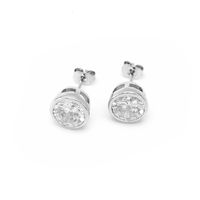 Fashion Round Single Diamond Copper Earrings Wholesale Nihaojewelry sku image 17