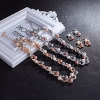 Fashion Multicolor Imitation Pearl Beaded Necklace Earrings Set Wholesale Nihaojewelry main image 4