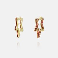 Boucles D&#39;oreilles Étoiles Plaquées Or Zircon Nouveau Style En Gros Nihaojewelry sku image 3