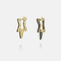 Boucles D&#39;oreilles Étoiles Plaquées Or Zircon Nouveau Style En Gros Nihaojewelry sku image 5