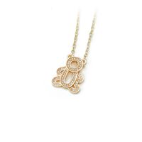 Fashion Inlaid Zircon Hollow Bear Geometric Copper Necklace Wholesale Nihaojewelry sku image 1