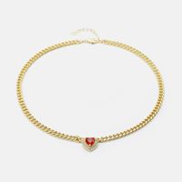 موضة الذهب مطلي القلب الزركون قلادة بالجملة Nihaojewelry sku image 4