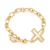 Fashion Letter Titanium Steel 18K Gold Plated No Inlaid Bracelets In Bulk sku image 2