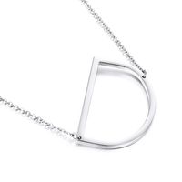 Titanium Steel 18K Gold Plated Simple Style Polishing Letter Necklace sku image 4