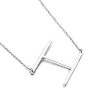 Titanium Steel 18K Gold Plated Simple Style Polishing Letter Necklace sku image 8