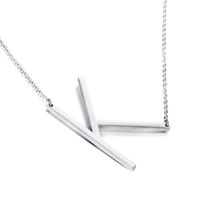 Titanium Steel 18K Gold Plated Simple Style Polishing Letter Necklace sku image 11
