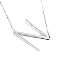 Titanium Steel 18K Gold Plated Simple Style Polishing Letter Necklace sku image 14