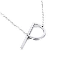 Titanium Steel 18K Gold Plated Simple Style Polishing Letter Necklace sku image 16