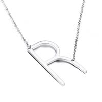 Titanium Steel 18K Gold Plated Simple Style Polishing Letter Necklace sku image 18