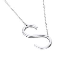 Titanium Steel 18K Gold Plated Simple Style Polishing Letter Necklace sku image 19
