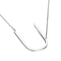 Titanium Steel 18K Gold Plated Simple Style Polishing Letter Necklace sku image 21