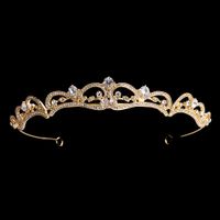 Simple Baroque Bridal Jewelry Vintage Diamond Birthday Cake Party Crown Wedding Headband Headdress sku image 2
