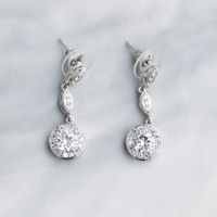 Korean Fashion Zircon Simple New Diamond Earrings For Women Wholesale sku image 1