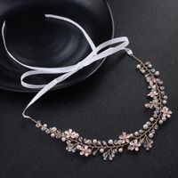 Exquisite Koreanische Version Von Kristall Kopf Blume Hochzeits Haarschmuck Roségold Hochzeits Zubehör Handgemachtes Perlen Braut Haarband sku image 2