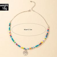 Bohemian Style Multicolor Beaded Round Pendant Necklace Wholesale Nihaojewelry main image 3