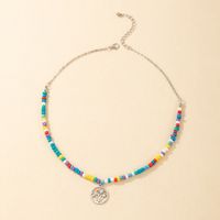 Bohemian Style Multicolor Beaded Round Pendant Necklace Wholesale Nihaojewelry main image 6