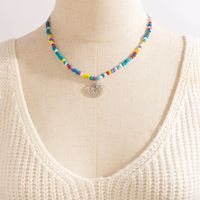 Bohemian Style Multicolor Beaded Round Pendant Necklace Wholesale Nihaojewelry main image 7