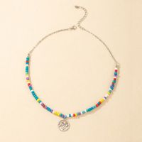 Bohemian Style Multicolor Beaded Round Pendant Necklace Wholesale Nihaojewelry sku image 1
