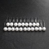 New Bridal Headgear Daily Simple Pearl U-shaped Hairpin Set sku image 1