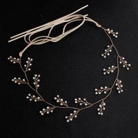 Europäische Und Amerikanische Hochzeit Braut Schmuck Trend Einfache Koreanische Samt Riemen Hand Gefertigte Perlen Stirnband Stirnband Herkunft sku image 1