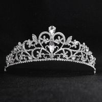 Baroque Style Vintage Round Bridal Crown Alloy Diamond-studded Bridal Wedding Headdress Wholesale sku image 1