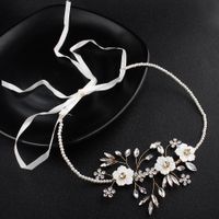 Braut Handgemachte Perle Kristall Perlen Stirnband Kirschblütenform Kopfschmuck sku image 1