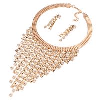 Fashion Multilayer Tassel Diamond Necklace Earrings Wholesale Nihaojewelry main image 1