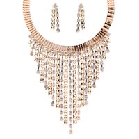 Fashion Multilayer Tassel Diamond Necklace Earrings Wholesale Nihaojewelry main image 3