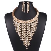 Fashion Multilayer Tassel Diamond Necklace Earrings Wholesale Nihaojewelry sku image 1