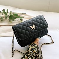 New Solid Color Embossed Butterfly Lock Messenger Bag Wholesale Nihaojewelry sku image 2