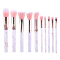 Fashion Portable Marble 10pcs Makeup Brush Set sku image 4