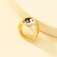 New Tai Chi Multi-color Dripping Oil Heart-shaped Retro Ring sku image 3